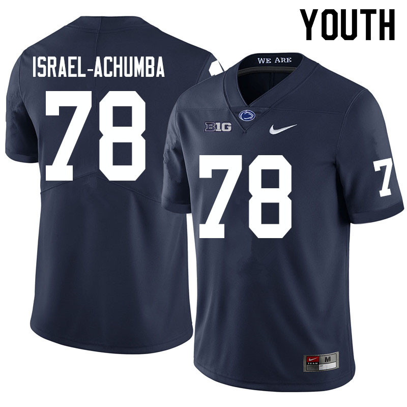 NCAA Nike Youth Penn State Nittany Lions Golden Israel-Achumba #78 College Football Authentic Navy Stitched Jersey CIV4398MK